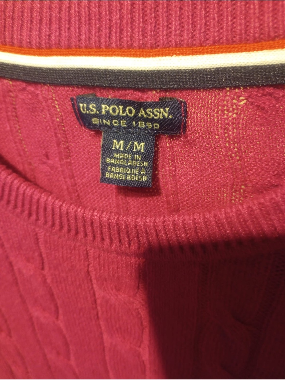 U.S. Polo Assn. Cable Crew Sweater - Raspberry Pink - Picture 9 of 12
